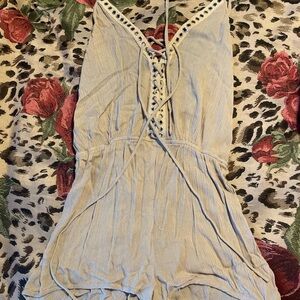 Guess Beige Lace-Up Romper